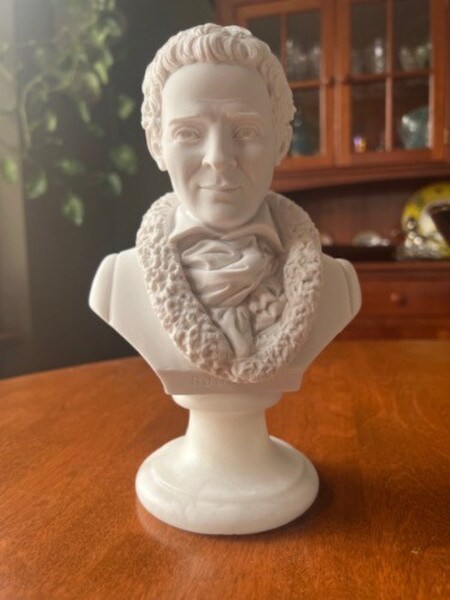 Jean-Jacques Rousseau Bust Statue Marble